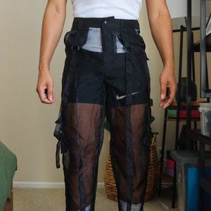 ASOS DESIGN Sheer Cargo Pants, Black, Size 30/32